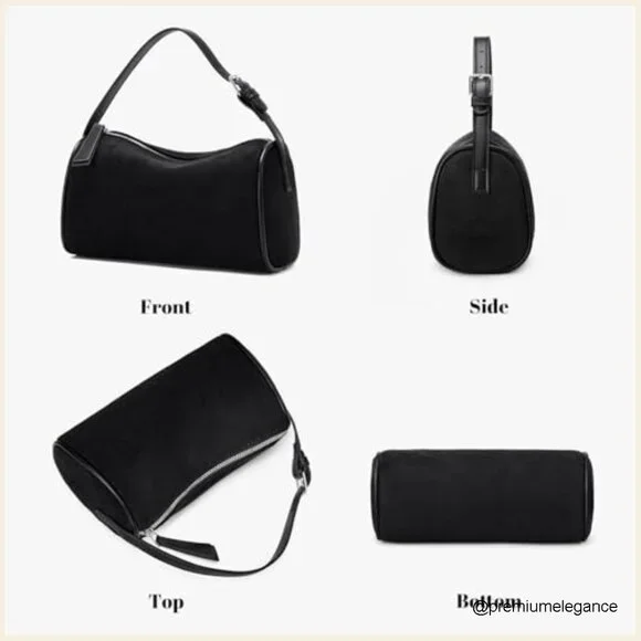 Small Barrel Hobo Bag with Adjustable Strap for Work Travel - Picture 3 of 7